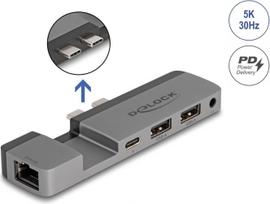 Stotis/replikatorius Delock dokavimo stotis MacBook Pro / MacBook Air Thunderbolt™ 4 su 5K raiška / 100 W PD / 10Gbps šakotuvas / LAN / garsas | 87757 | 4043619877577