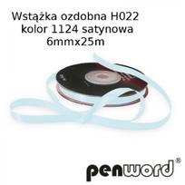 Dekoratyvinė satino juostelė 6mm/25m, žydros spalvos