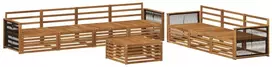 Lauko sofos komplektas 8 pcs Natūrali Kietos akacijos mediena