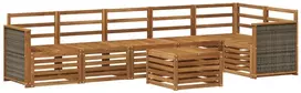 Sofa Sekcijos sofų komplektas 6 pcs Natūrali Kietos akacijos mediena
