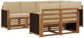 Sofa Sekcijos sofų komplektas su pagalve 6 pcs Natūrali