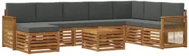 Lauko sofos komplektas su pagalve 7 pcs Natūralus ir antracitas