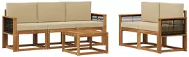 Lauko sofos komplektas su pagalve 6 pcs