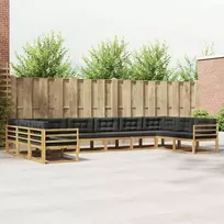 Lauko sofos komplektas 10 vnt. Balta ir antracito