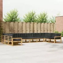 Lauko sofos komplektas 10 vnt. Balta ir antracito