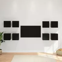 TV staliukas Sieninis televizoriaus kabinetas 8 pcs Juodojo ąžuolo