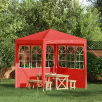 Šventinės palapinės šoninė siena 2 pcs 200 x 195 cm Raudona