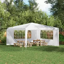 Šventinės palapinės šoninė siena 2 pcs 400 x 195 cm Balta