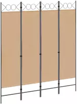 4-skydelis kambario skirstytuvas Smėlio 160 x 180 cm Audinys