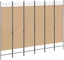 6-skydelio kambario pertvara Smėlio 240 x 180 cm Audinys