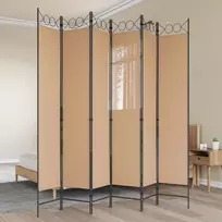 6-skydelio kambario pertvara Smėlio 240 x 220 cm Audinys