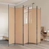 5-Panelis kambario skydas Smėlio 250 x 200 cm Audinys
