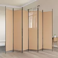 6-skydelio kambario pertvara Smėlio 300 x 200 cm Audinys