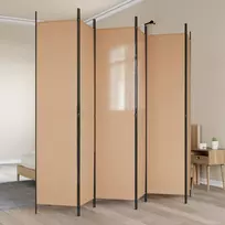 6-skydelio kambario pertvara Smėlio 300 x 220 cm Audinys