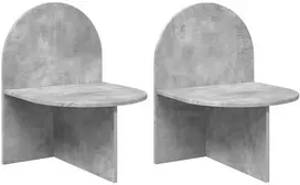 Naktinis staliukas 2 pcs Betono pilka 48 x 49 x 65 cm