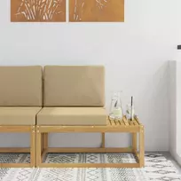 Lauko galinė sofa Balta 91 x 63 x 73 cm Kietos akacijos mediena
