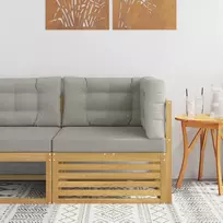 Lauko kampinė sofa Kietos akacijos mediena Balta