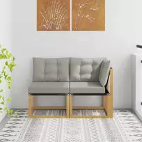 Lauko vidurinė ir kampinė sofa su pagalve 2 Vienetas Balta
