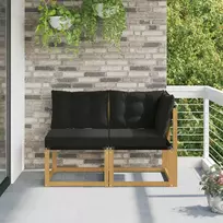 Lauko vidurinė ir kampinė sofa su pagalve 2 Vienetas Balta