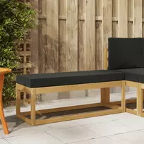 Lauko sėdynė suolelis su pagalve Balta 115 x 43 x 45 cm