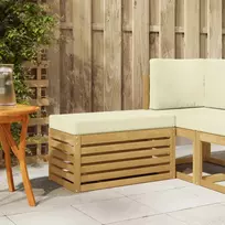 Lauko sėdynė suolelis su pagalve Balta 80 x 43 x 45 cm