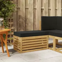 Lauko sėdynė suolelis su pagalve Balta 80 x 43 x 45 cm