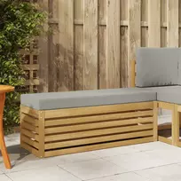 Lauko sėdynė suolelis su pagalve Balta 115 x 43 x 45 cm