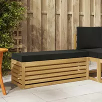Lauko sėdynė suolelis su pagalve Balta 115 x 43 x 45 cm