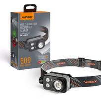 Įkraunamas priekinis žibintuvėlis Videx LED 10W + 3W RED/GREEN, VLF-H046Z, su jutikliu ir priartinimo funkcija