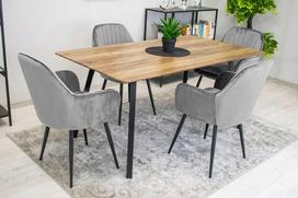 Kėdė LUGO - aksominė silver-gray / juodos kojos x 2 | 5903332065424 | 5903332065424