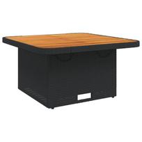 Sodo stalas，Lauko stalas, juodas, 80x80x71cm, poliratanas/akacijos mediena CFE975602