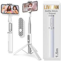 Asmenukių lazda ("Selfie sticks") LIVMAN Oth-AB202MAX - daugiafunkcis asmenukių lazdas ir trikojis su nuotolinio valdymo pultu, 1,5m