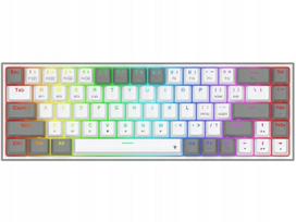 Redragon Castor Pro 65% belaidė mechaninė klaviatūra, balta-pilka
