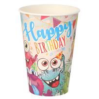 Popieriniai puodeliai FUNNY MONSTERS 10 vnt. 0,2 l