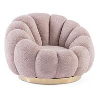 Rožinės spalvos pasukamas krėslas iš boucle Florel – Bizzotto