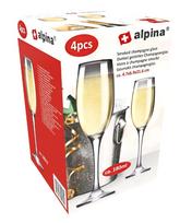 Šampano taurės ALPINA 180ml 4 vnt. Dūminio stiklo