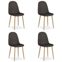 Valgomasis kėdė, "Egg Chairs" antakių kėdės, 4 vnt. rinkinys, 44x88x45.5 cm, tamsiai pilka