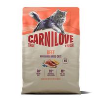 CARNILOVE TRUE FRESH Cat Dry Beef Adult Cat Large Breed sausas maistas katėms - Produkto Svoris 400g