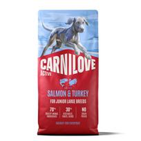 CARNILOVE ACTIVE Dog Salmon & Turkey Junior Large Breeds sausas maistas jauniems šunims - Produkto Svoris 1.5kg