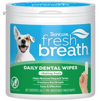TropiClean Fresh Breath Finger Dental Wipes for Pets - dantų priežiūros servetėlės