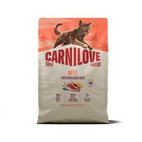 CARNILOVE TRUE FRESH Cat Dry Beef Adult Cat Sterilised sausas maistas katėms su jautiena - Produkto Svoris 2kg