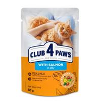 Club 4 Paws konservai katėms su lašiša drebučiuose, 85g * 24vnt.