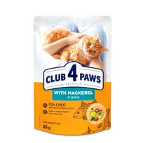Club 4 Paws konservai katėms su skumbre padaže, 85g x 24vnt.