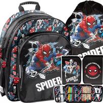 Mokyklinis rinkinys Spider Man Black kuprinė, penalas ir maišelis – Paso