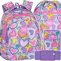 Mokyklinė kuprinė Pastel Hearts rinkinys 3 dalių – CoolPack