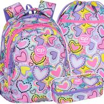 Mokyklinė kuprinė Pastel Hearts rinkinys 3 dalių – CoolPack