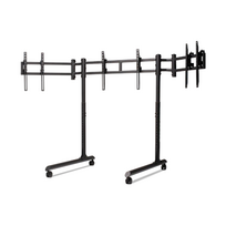 Next Level Racing Floor stand | Tube Freestanding Triple Monitor Stand | Up to 3x43" | Height adjustment, Tilt | Maximum weight capacity 50 kg | Black
