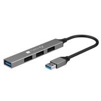 Techly USB-A 3.2 Hub with 4 Slim  USB-A Ports in Metal