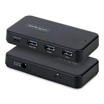 StarTech.com 4-Port USB-C and USB-A Hub, 5Gbps, Self-Powered, 2-in-1 USB-C and USB-A Host Cable, 1x USB-C and 3x USB-A (with 1x BC 1.2 support), 36W power adapter included