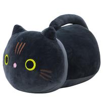 Pliušinis juodas katinas su uodega 40 cm